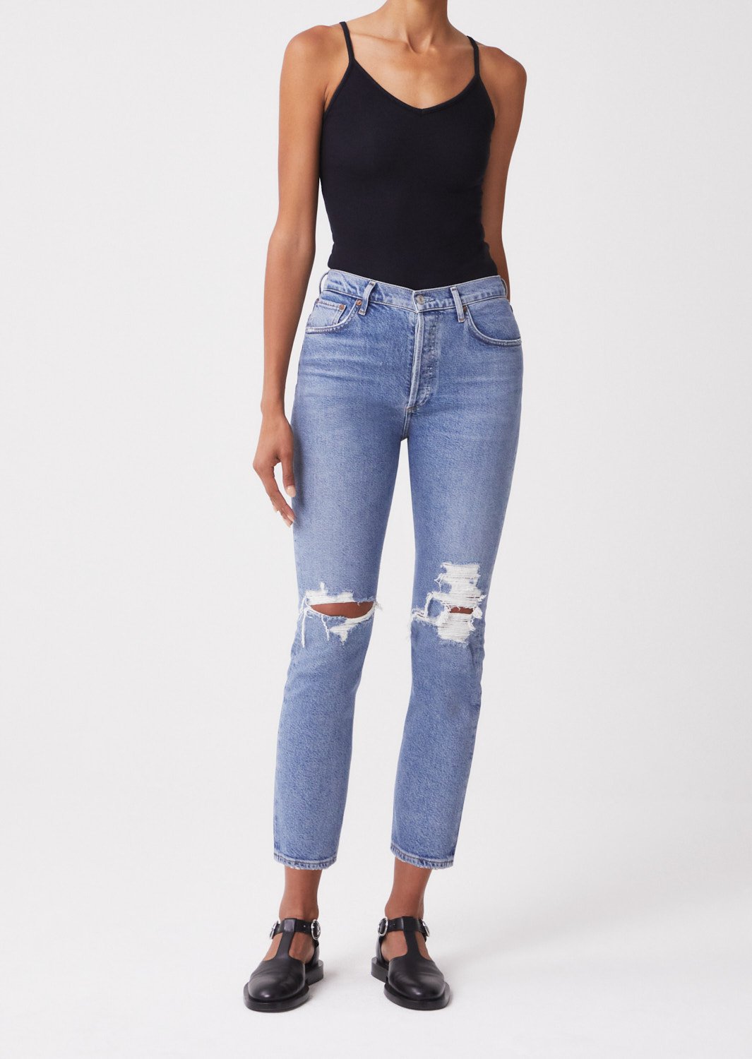 Agolde Riley High Rise Straight Crop Jeans In Hideaway ModeSens