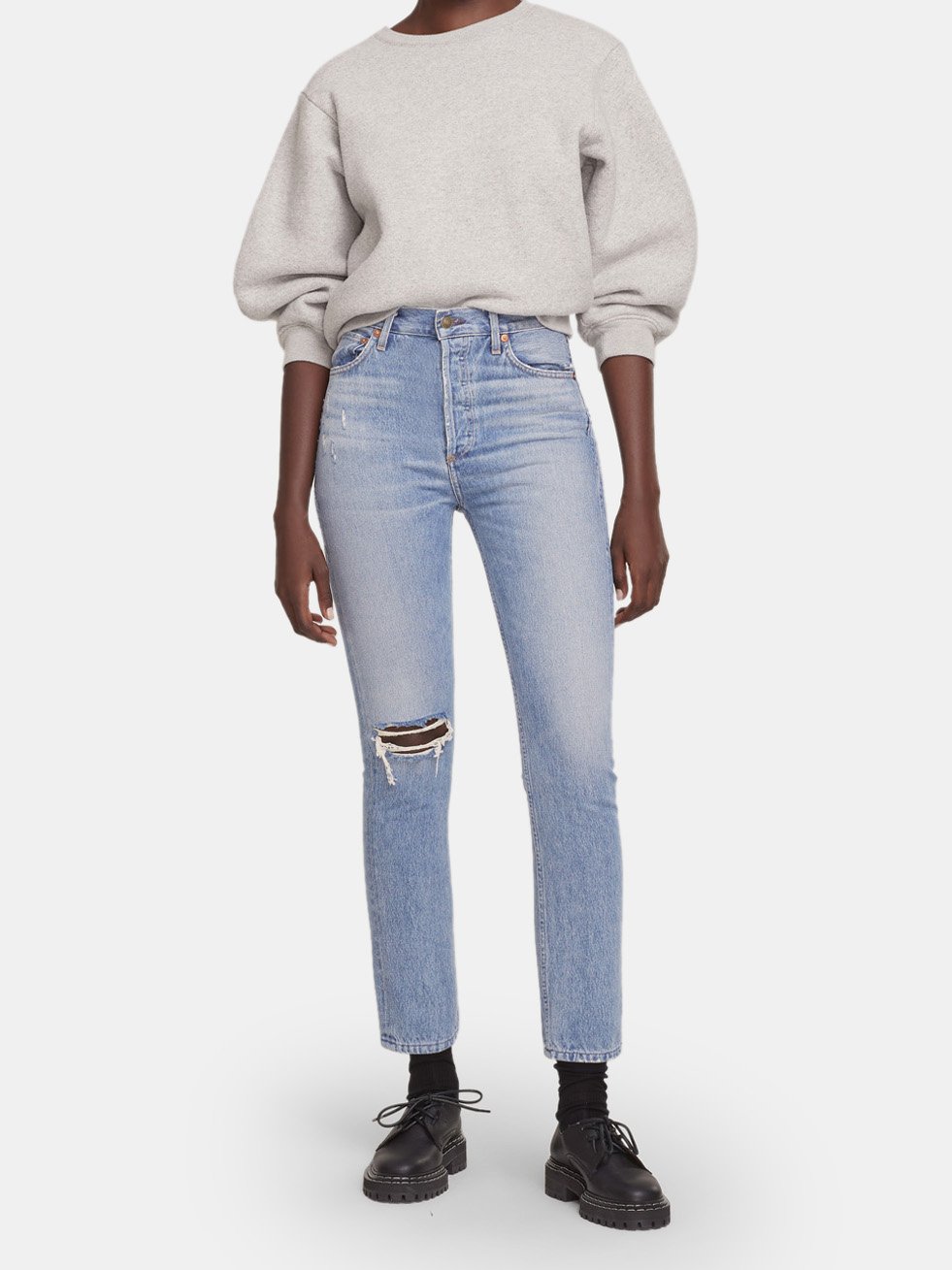 Agolde Riley High rise Cropped Jeans In Endeavor ModeSens