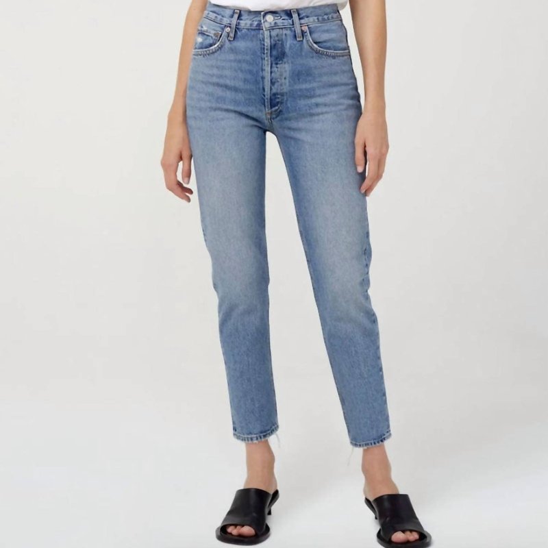 Agolde Riley High Rise Straight Crop Jeans In Endless In Blue