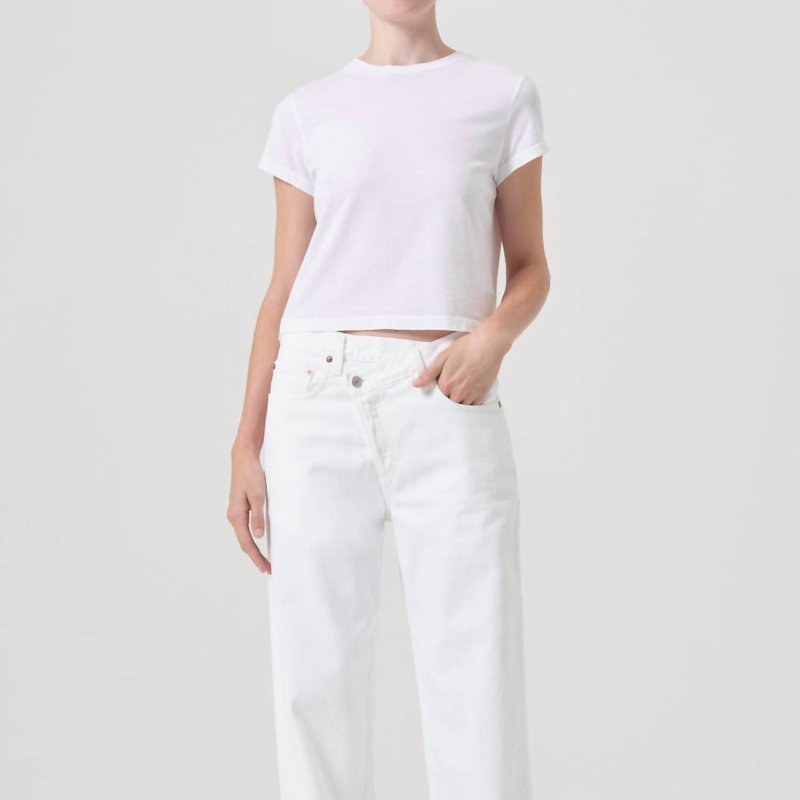 Shop Agolde Women's Criss Cross Upsized Jeans In White