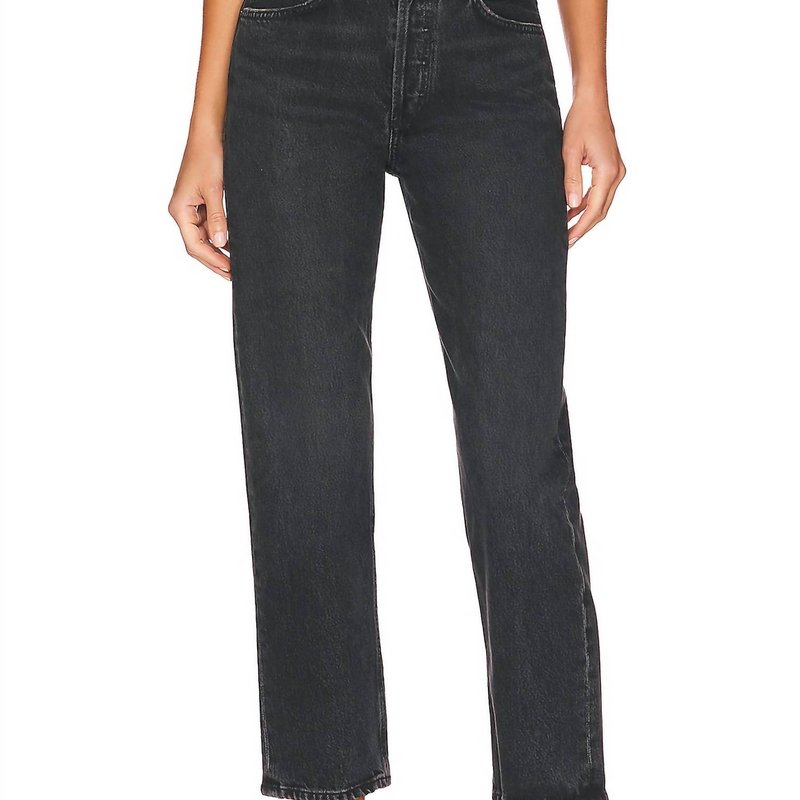 Shop Agolde Wyman Low Slung Vintage Straight Jean In Black