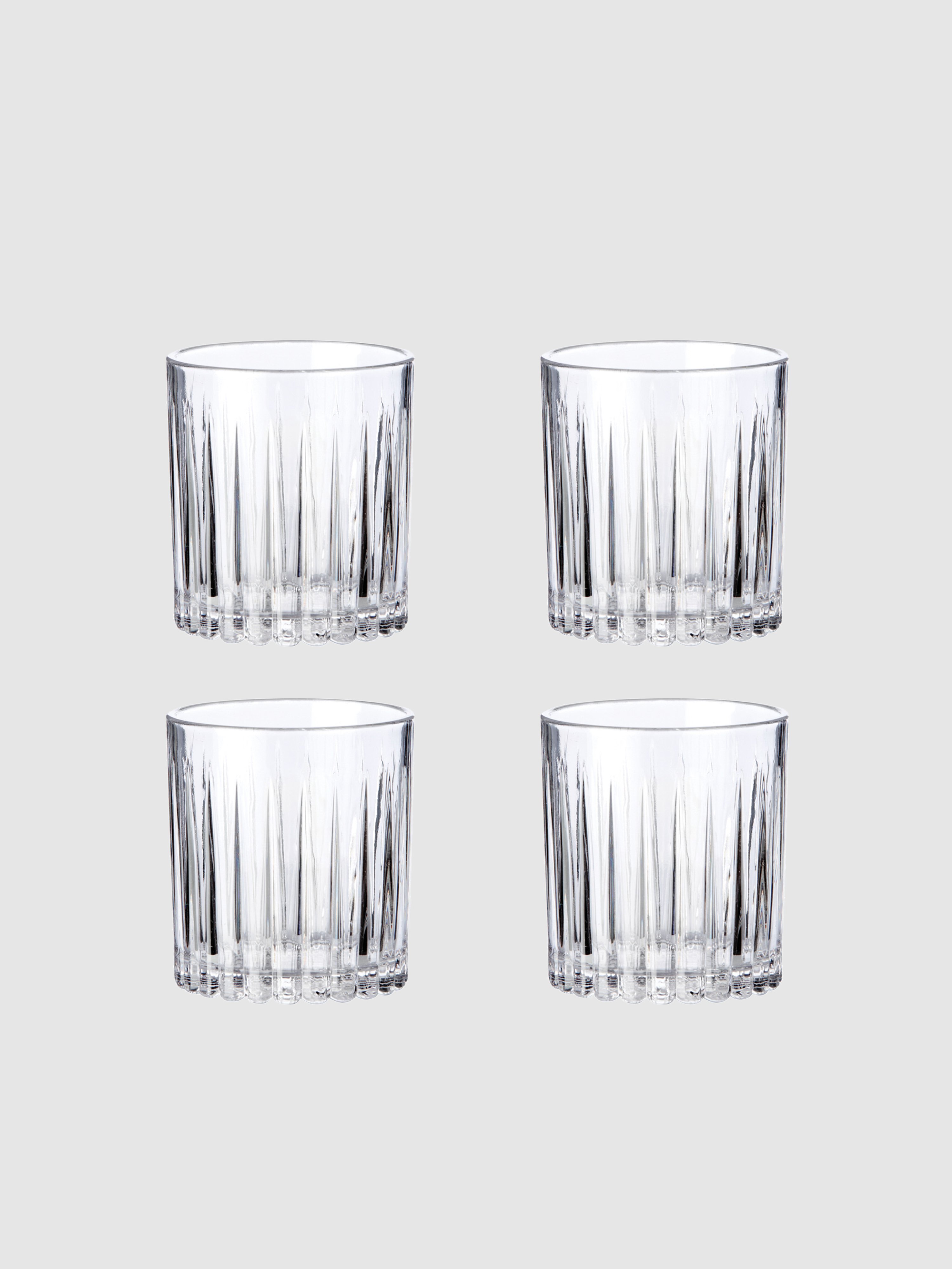 Aida Relief Whiskey Glass, Set Of 4 In Clear