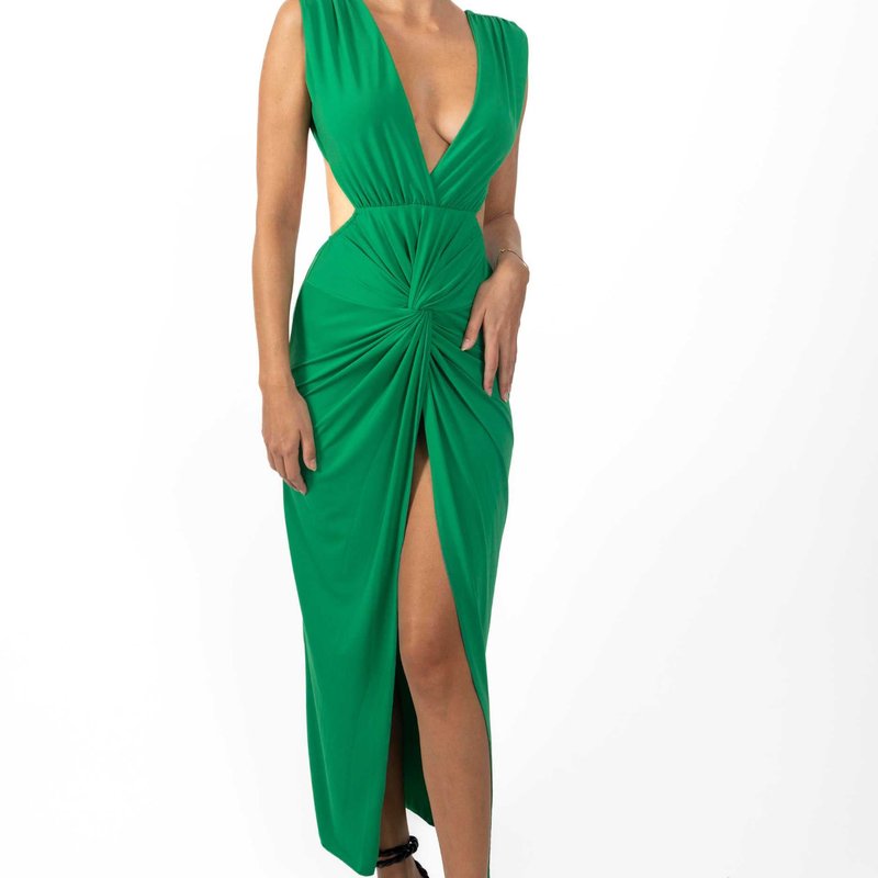 Akalia Bonnie Women's Backless Dress In Green