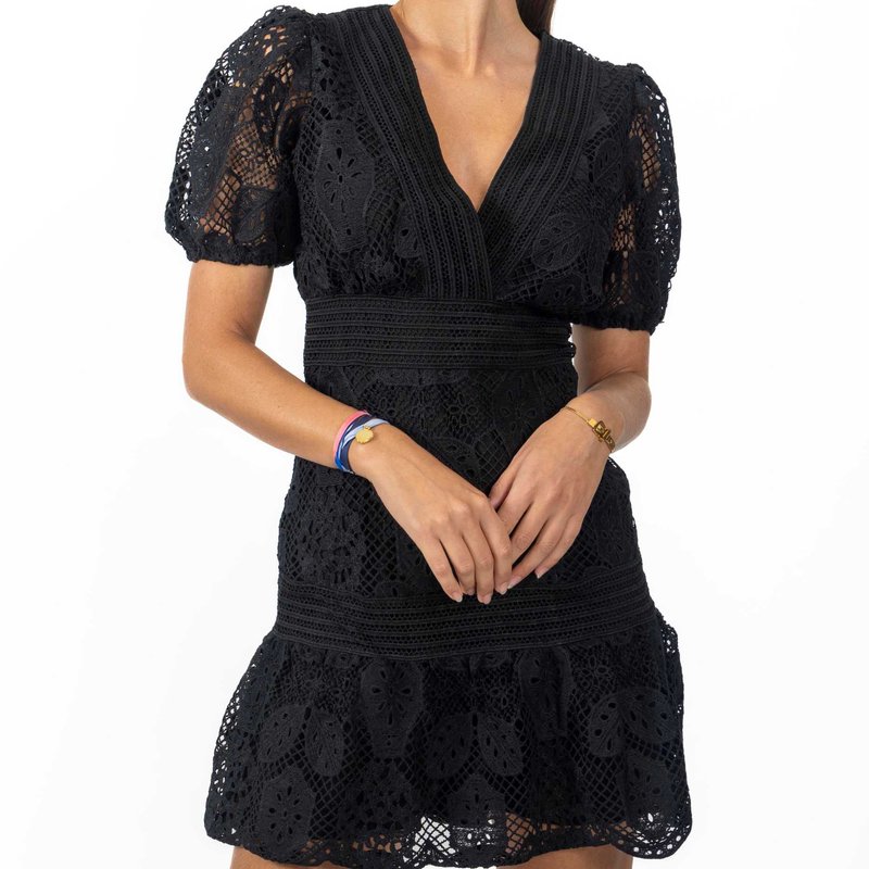 Shop Akalia Pia Short Women's Dress In Black Lace