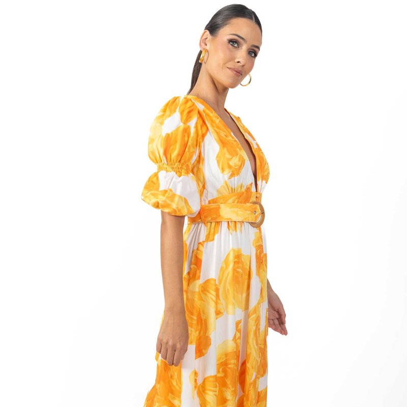 Shop Akalia Verona Maxi Women's Floral Dress Yellow