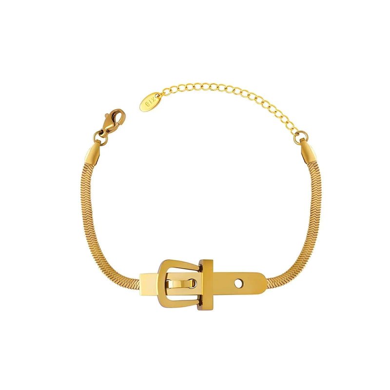Shop Akalia Waterproof Love Me Harder Belt Bracelet Gold Plated