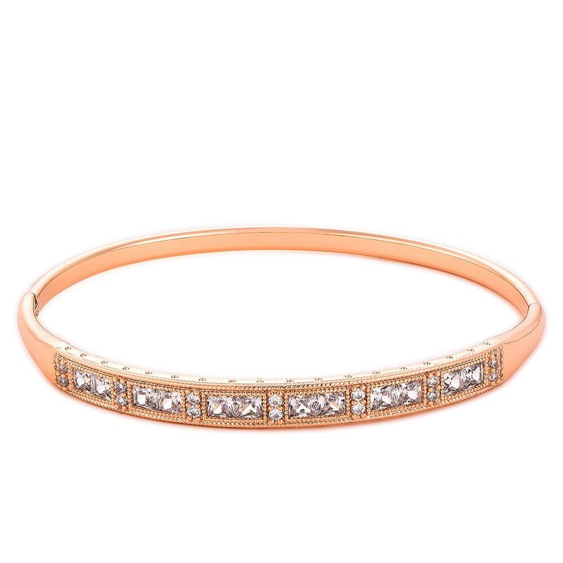 Shop Akalia Waterproof Rose Gold Plated Diamond Bracelet In Pink