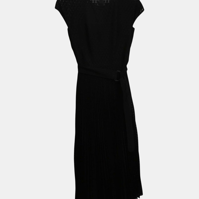 Akris Women's Black Punto Illusion Scalloped Dress