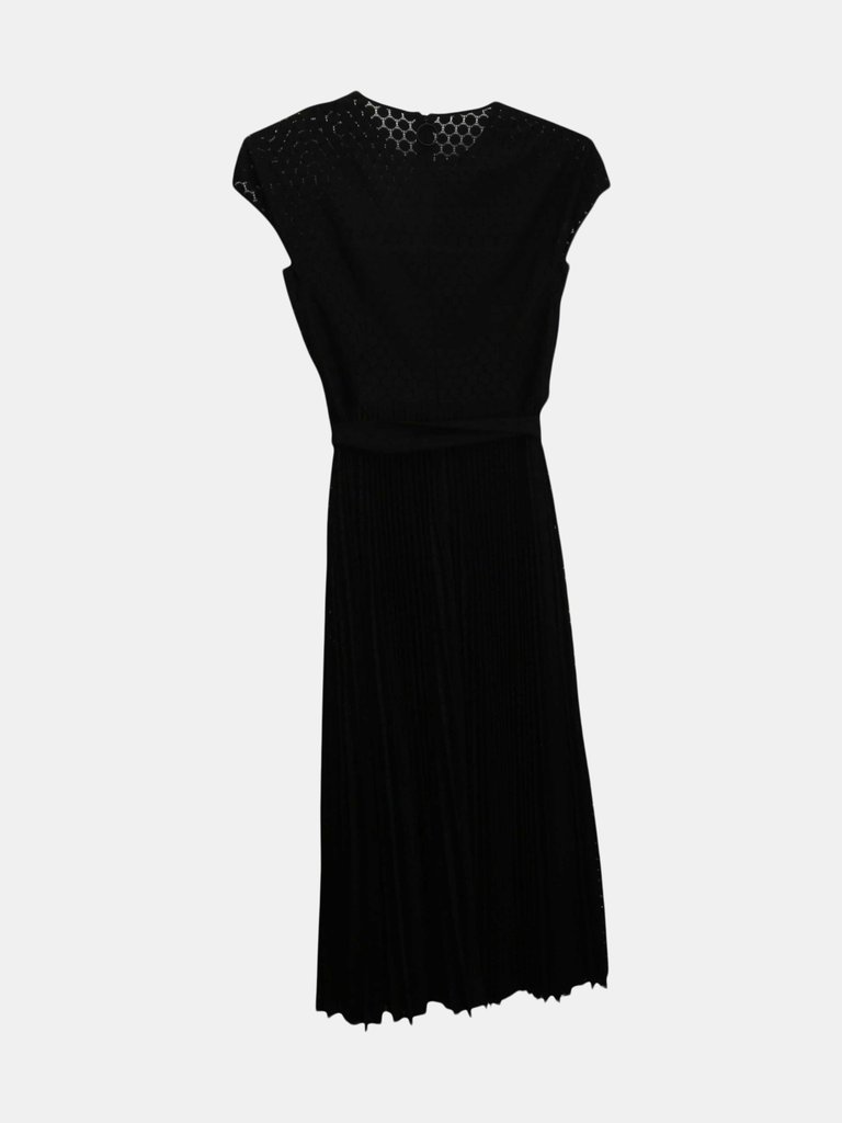 Akris Women's Black Punto Illusion Scalloped Dress