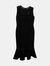 Akris Women's Black Punto Illusion Stripe Sleeveless Midi Dress - Black