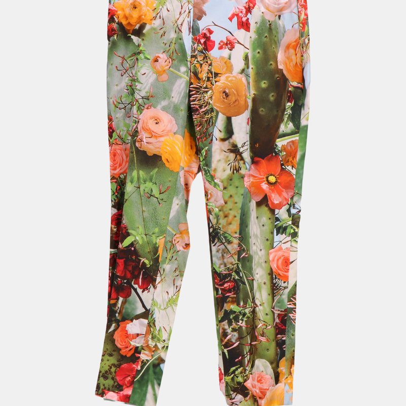 Shop Akris Women's Cactus Blossom Print Franca Printed Bottoms Pants & Capri In Green