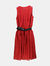 Akris Women's Luminous Red / Black Punto Cutout Belted Dress - Luminous Red / Black