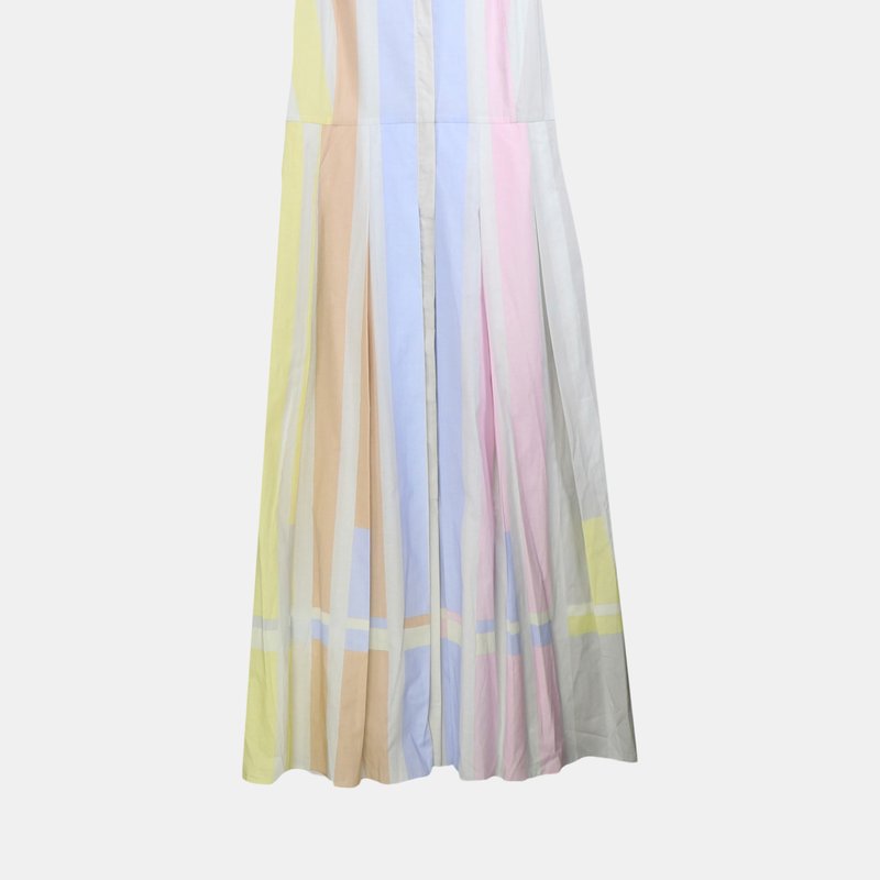 Shop Akris Women's Multicolored Pastel Cotton Striped Sleeveless Dress In Grey