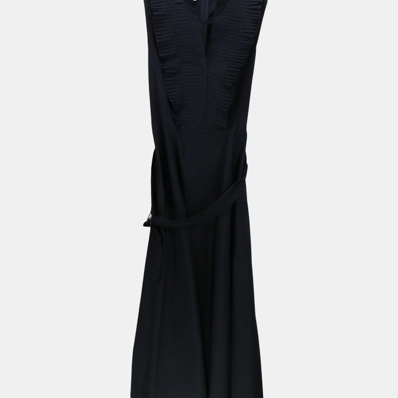Akris Women's Night Sky Sleeveless Pleated Polyester Midi Dress In Black