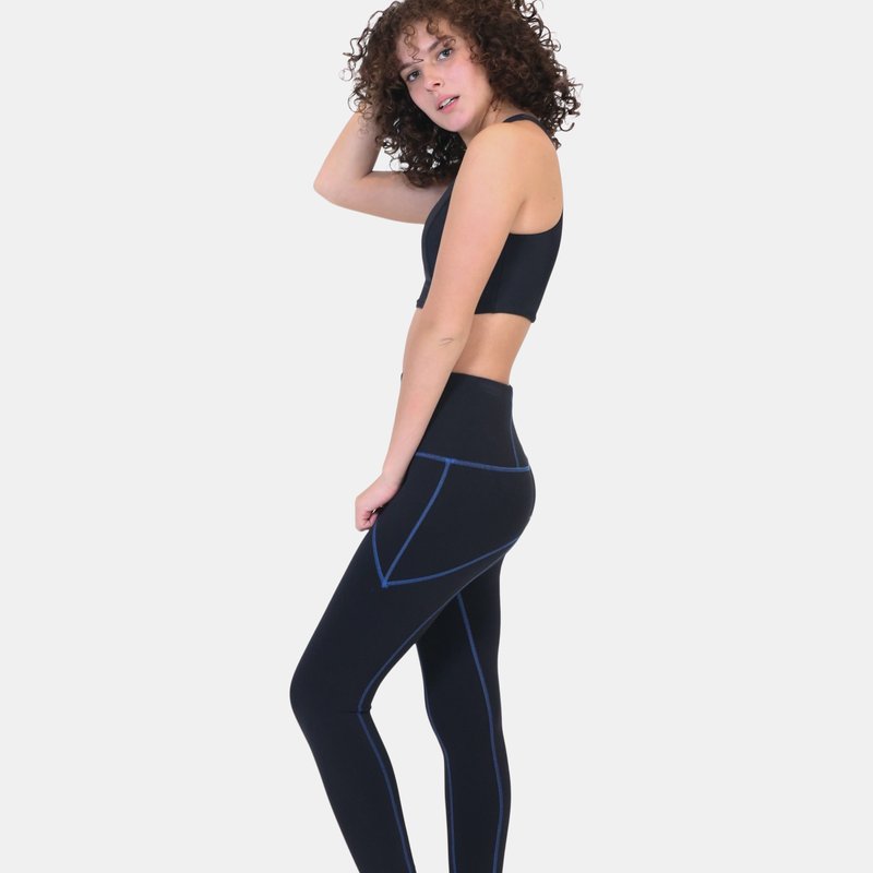 Alana Athletica The Kickstarter Extra Hi-rise Legging In Black In Blue
