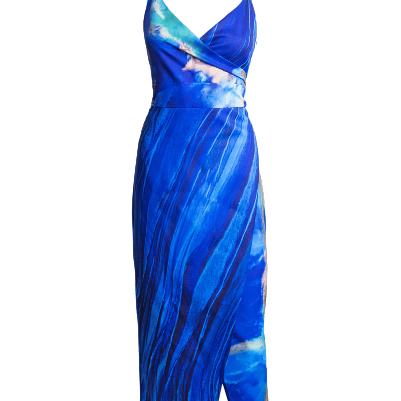 Alanakay Art Melissa Elastic Waist Wide Leg Pant In Blue