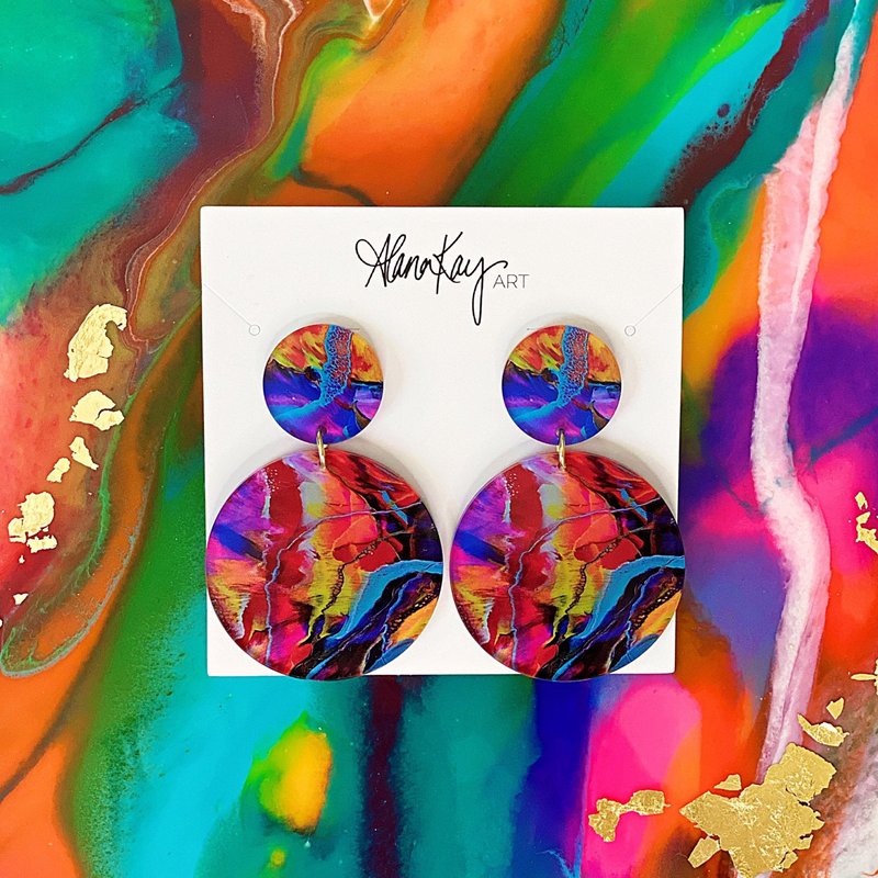 Alanakay Art Round Earrings In Multi