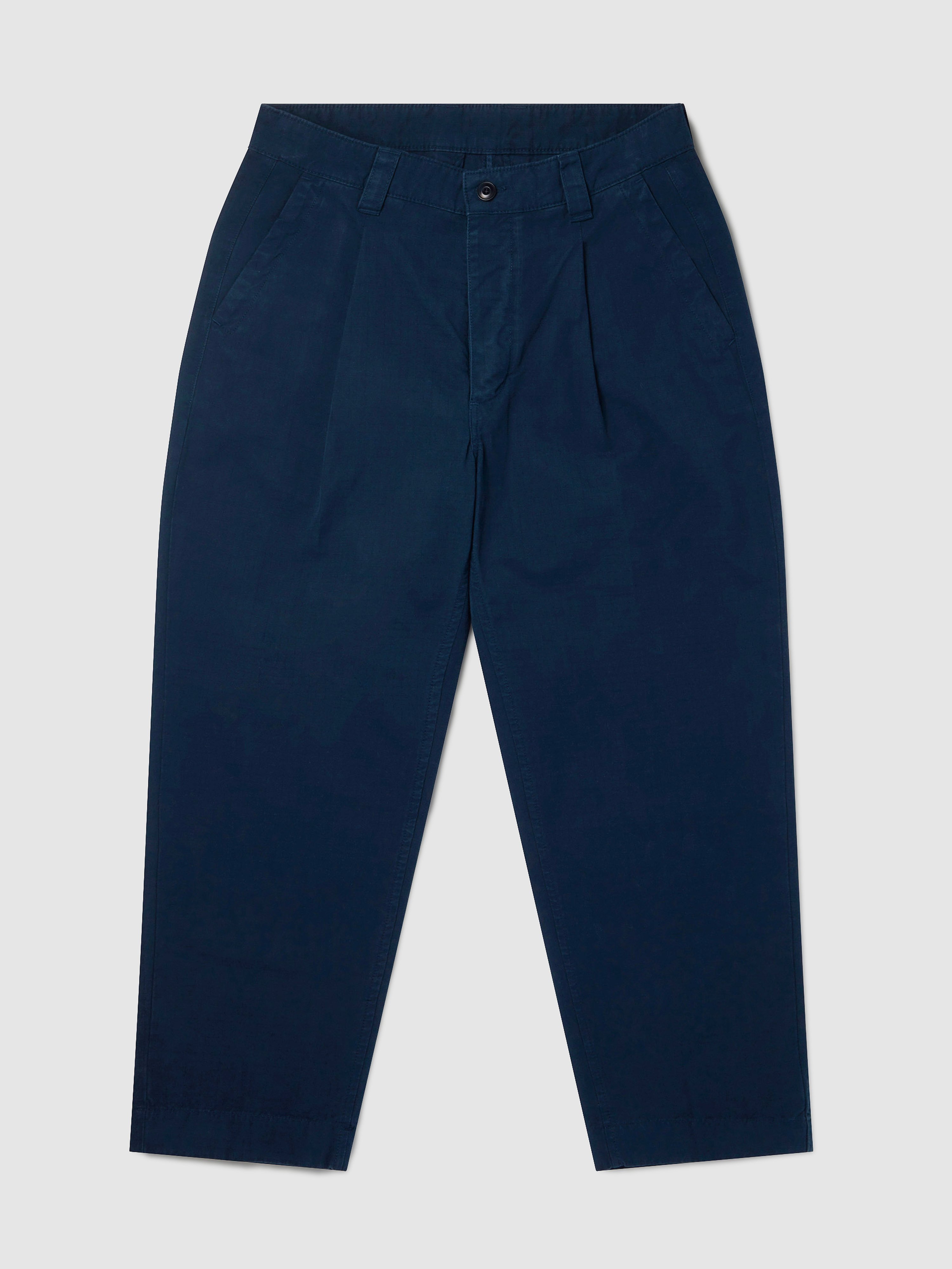 Albam Gd Ripstop Pleated Trouser In Navy