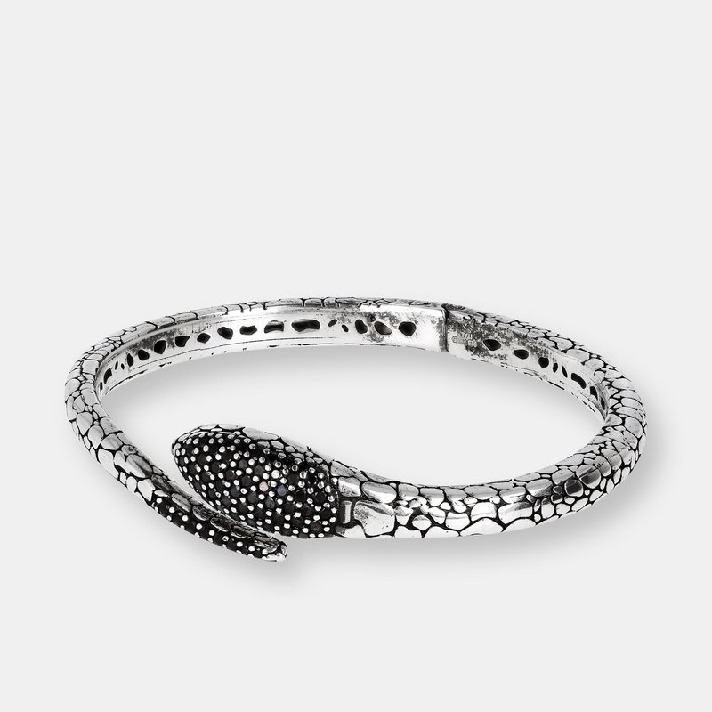 Albert M. Bangle Snake With Black Spinel In Grey