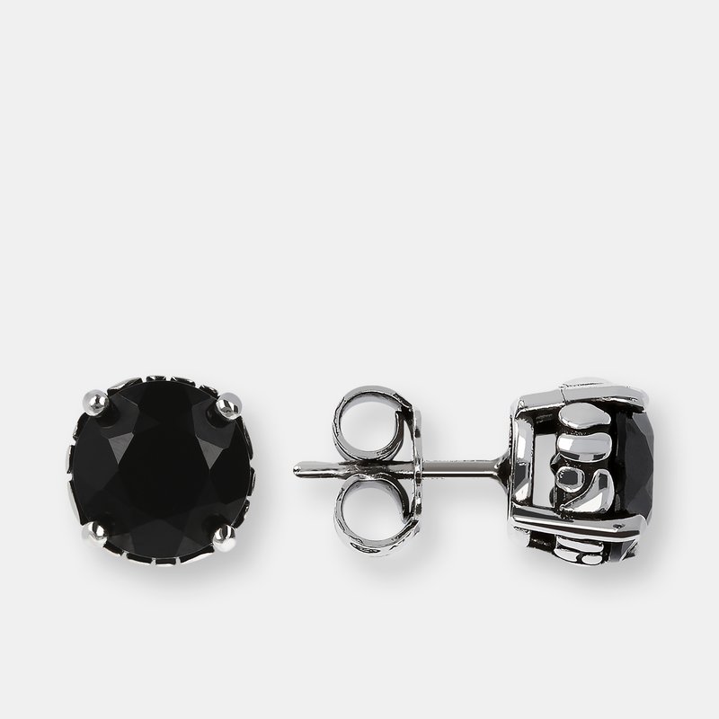 Albert M. Black Spinel Button Earrings