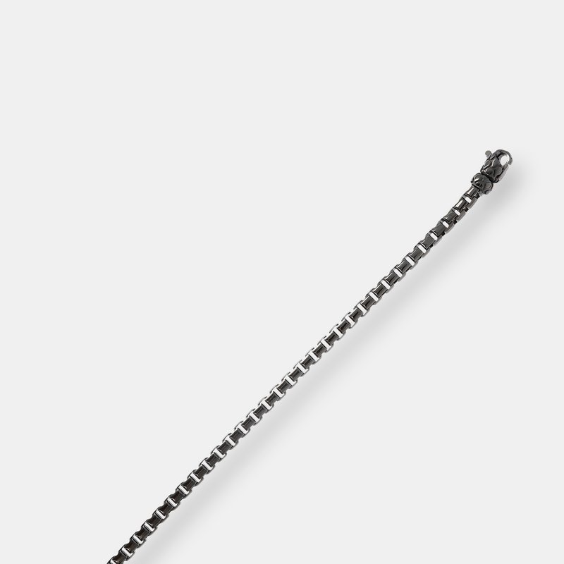 Shop Albert M. Bracelet With Box Chain And Texture Closure In Black