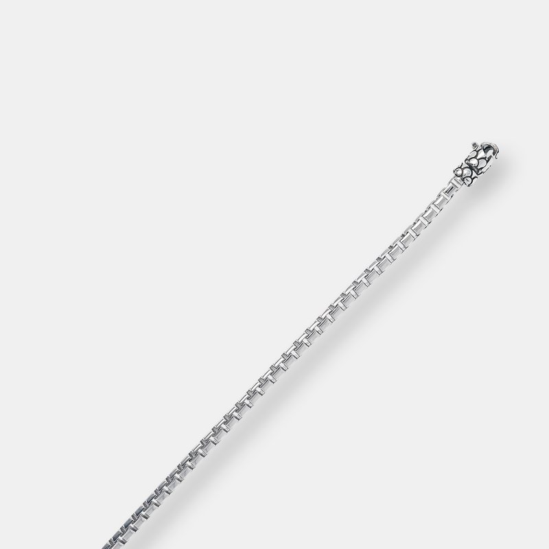 Shop Albert M. Bracelet With Box Chain And Texture Closure In Grey