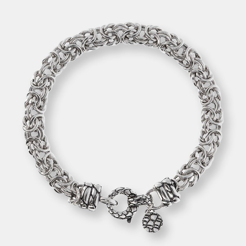 Albert M. Bracelet With Byzantine Chain And Texture Closure In Metallic