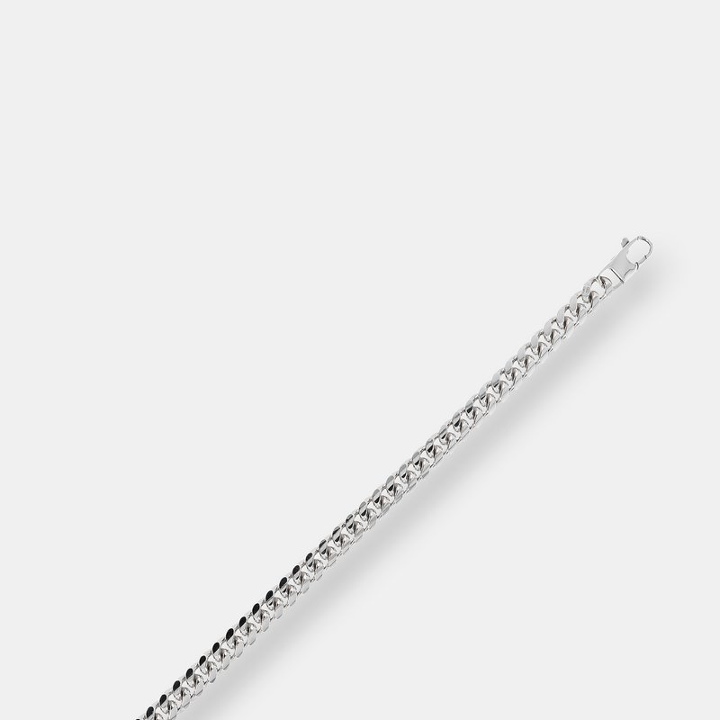 Shop Albert M. Bracelet With Curb Chain In Grey