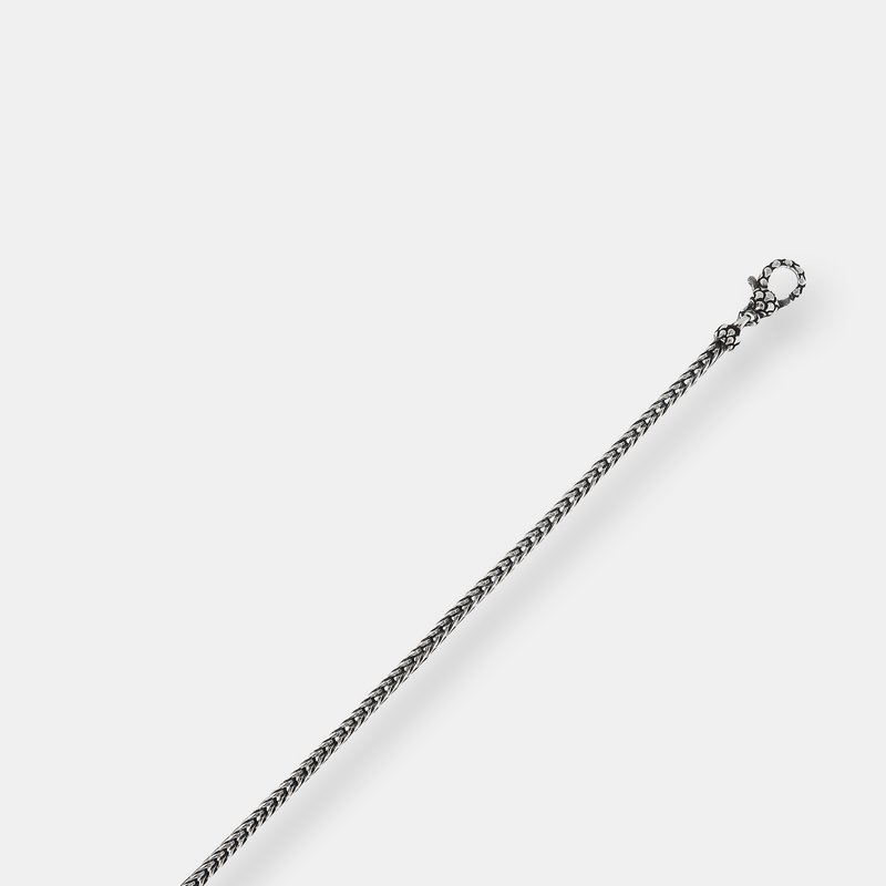 Shop Albert M. Bracelet With Foxtail Chain And Texture Closure 8.25" Length In Grey