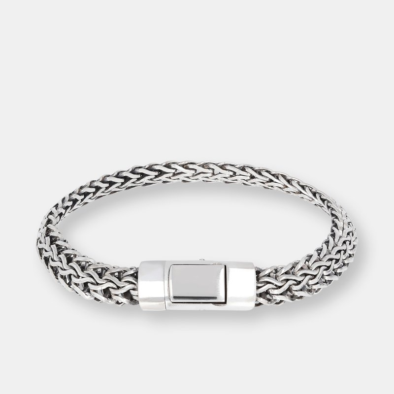 Albert M. Chain Bracelet With Box Closure In Grey