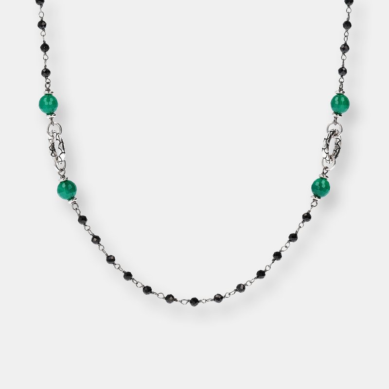 Shop Albert M. Green Onyx And Black Spinel Necklace In Grey
