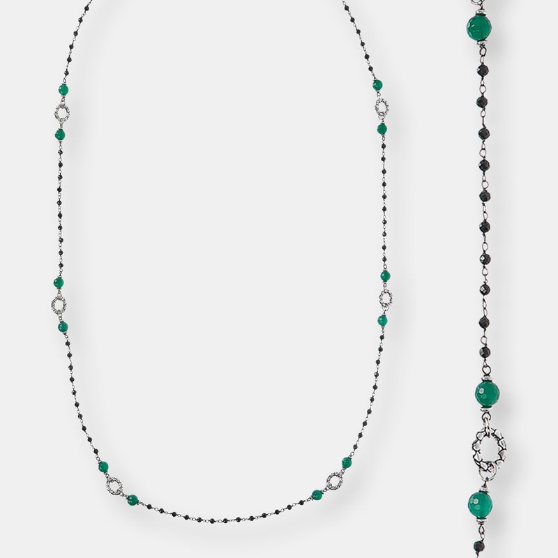 Albert M. Green Onyx And Black Spinel Necklace In Grey