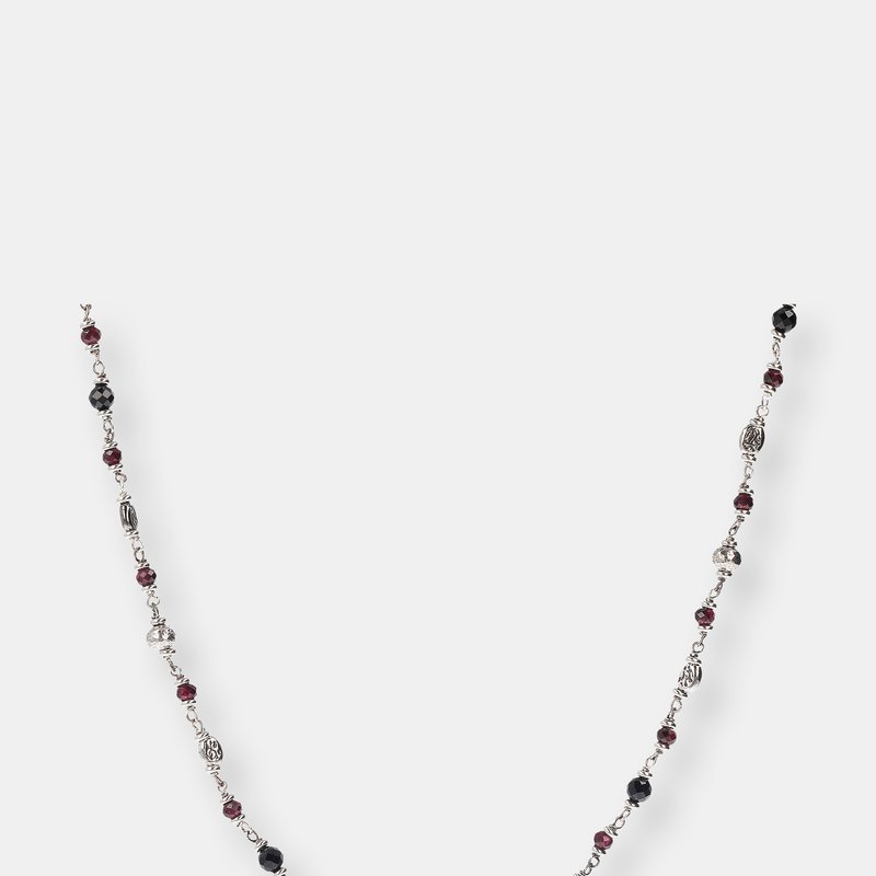 Shop Albert M. Necklace With Spinel And Garnet In Grey