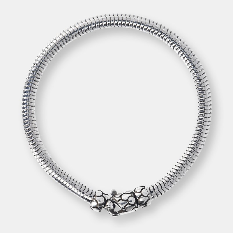 Albert M. Rat Tail Chain Bracelet With Mermaid Texture In Grey