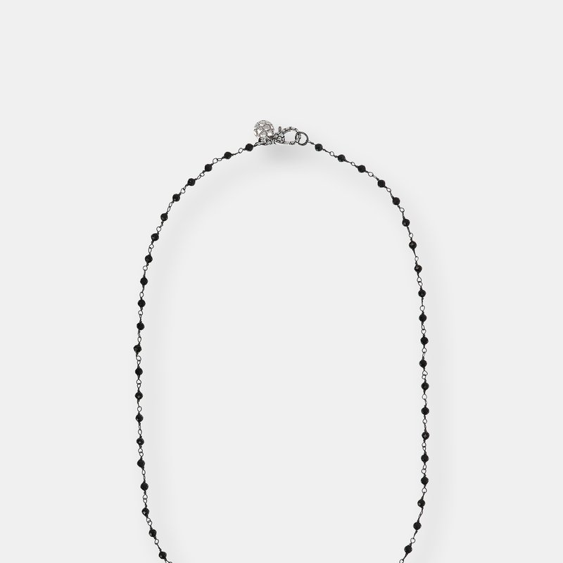 Shop Albert M. Rosary Necklace With Spinel In Grey