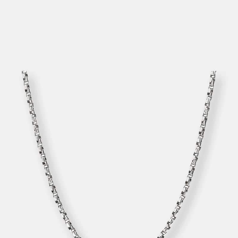 Shop Albert M. Silver Box Chain Necklace In Grey