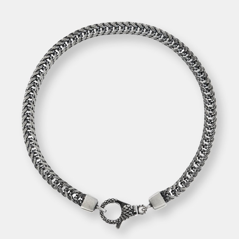 Albert M. Spiga Chain Bracelet With Texture Closure In Grey
