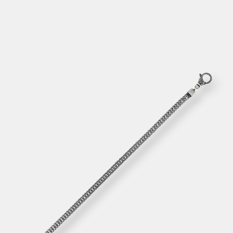 Shop Albert M. Spiga Chain Bracelet With Texture Closure In Grey
