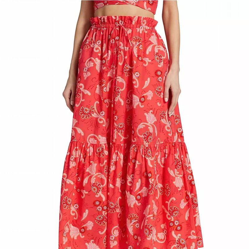 Shop A.l.c Francis Cotton Midi Skirt In Red