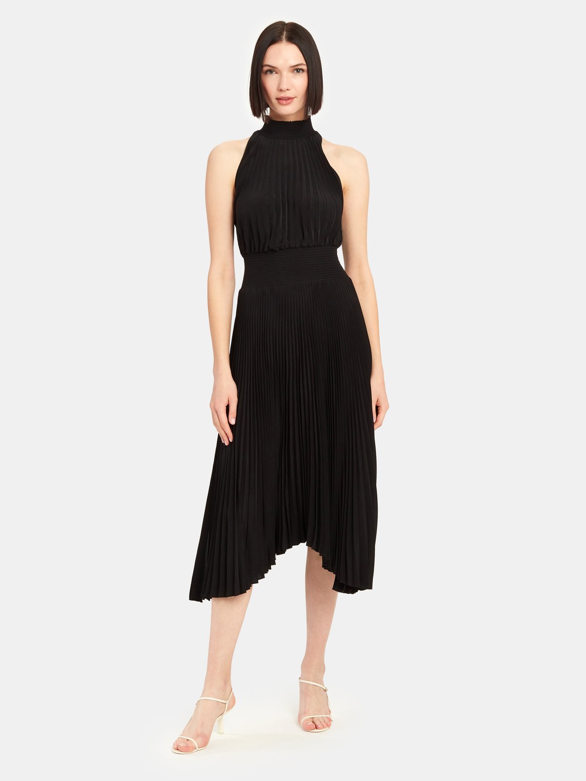 ALC Renzo Asymmetrical Satin Midi Dress | Verishop