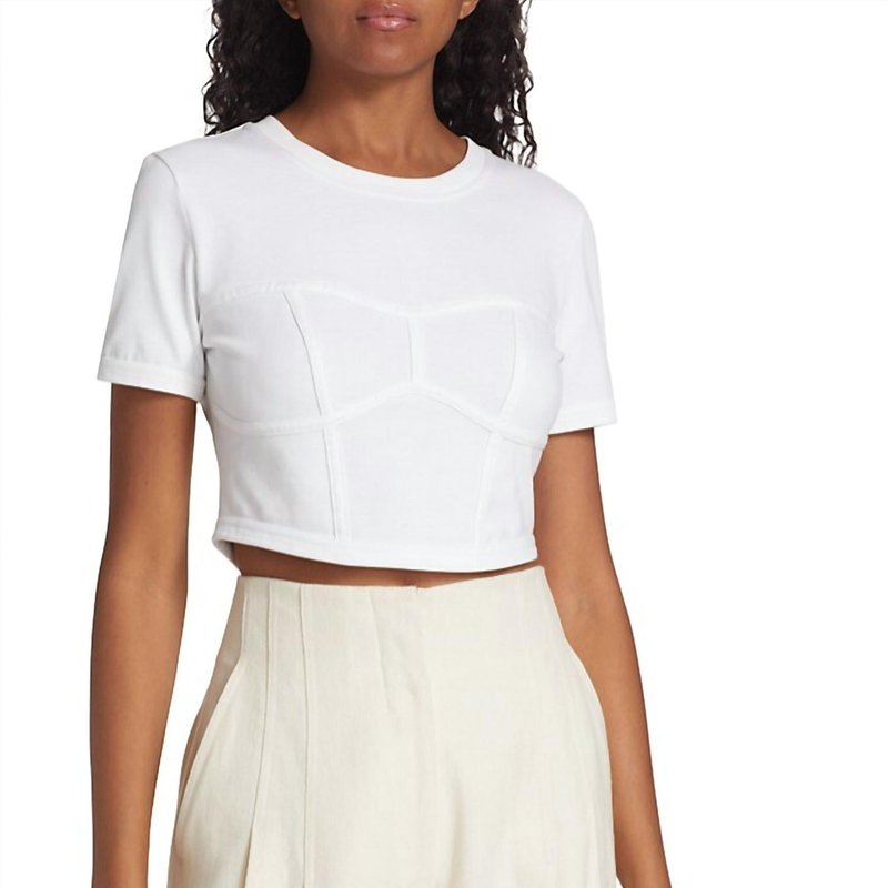Shop A.l.c Women's Wren White Short Sleeve Crop T-shirt Top