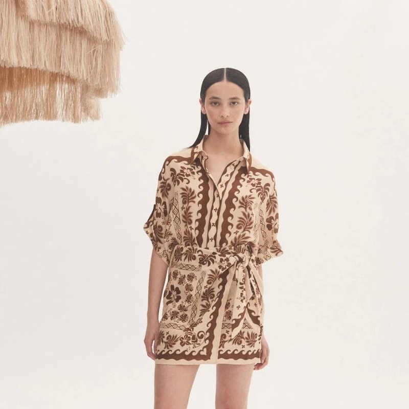 Alemais Tropic Sarong Mini Skirt In Brown