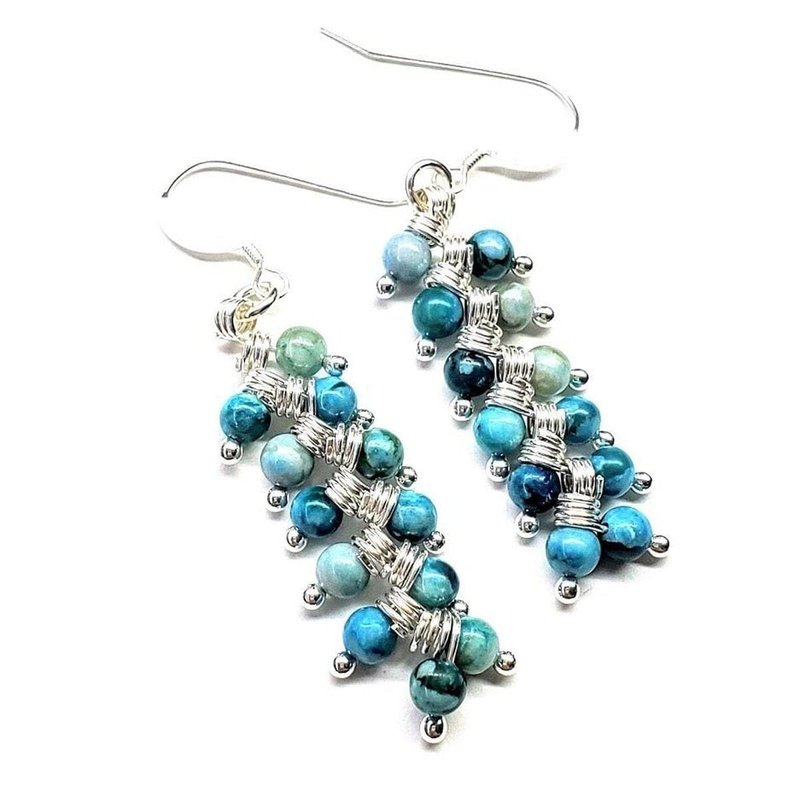Alexa Martha Designs As Seen On Tv Jane The Virgin Sterling Silver Turquoise Wire Wrapped Earrings In Blue