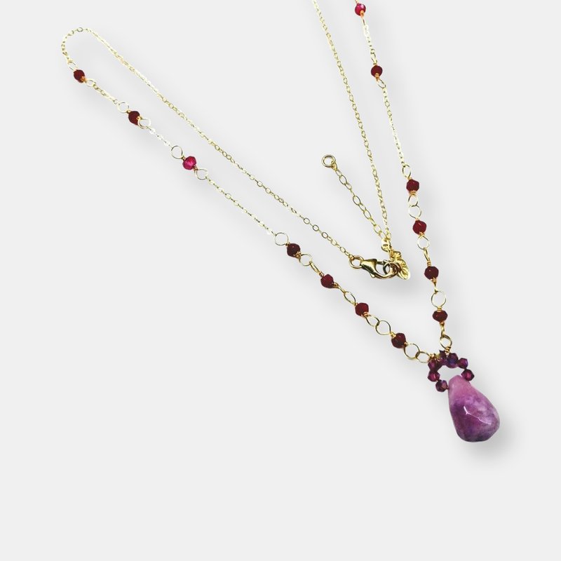 Alexa Martha Designs Lavender Jade Drop Gemstone Wire Wrapped 14kt Gold Filled Necklace