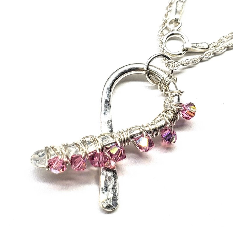 Alexa Martha Designs Limited Edition 2021 Pink Crystal Ribbon Necklace