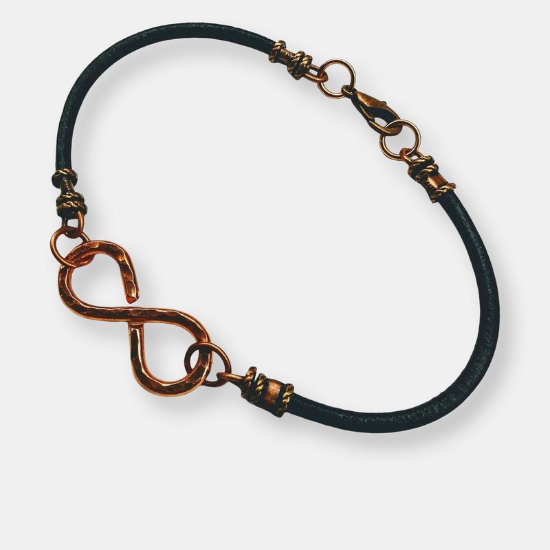 Alexa Martha Designs Masculine Sturdy Copper Swivel Infinity Bracelet In Black