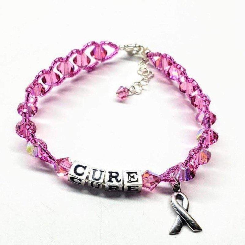 Alexa Martha Designs Sparkly Pink Breast Cancer Awareness Bracelet
