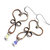 Wire Wrapped Copper Heart Crystal Teardrop  Earrings