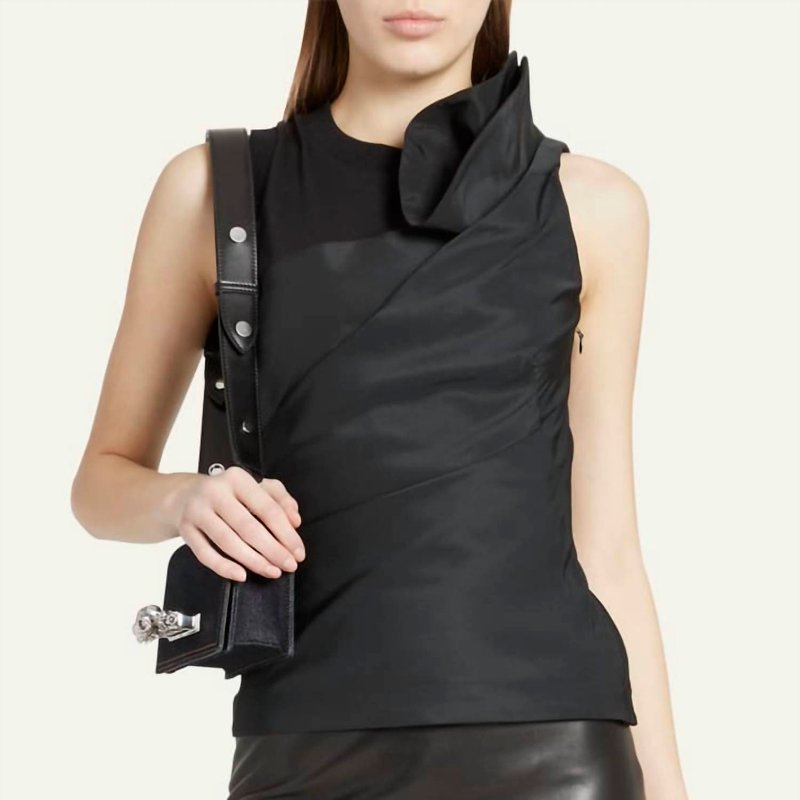 Shop Alexander Mcqueen Fitted Tank With Corsage Detail In Black