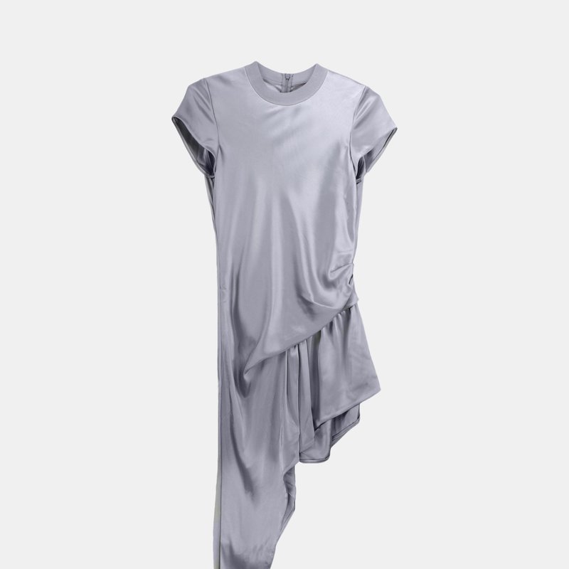 Alexander Wang Women's Gunmetal Asymmetric Cap Sleeve Dress In Grey